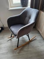 Grijze Velvet Schommelstoel - Stijlvol en Comfortabel, Ophalen, Zo goed als nieuw, Eén, Stof