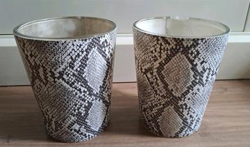 Vaas Kandelaar met Slangenprint Decoratie Huisinrichting  beschikbaar voor biedingen