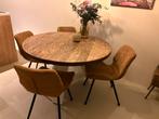 Mooie ronde houten eettafel 120cm diameter, Ophalen, Zo goed als nieuw, Rond, 100 tot 150 cm