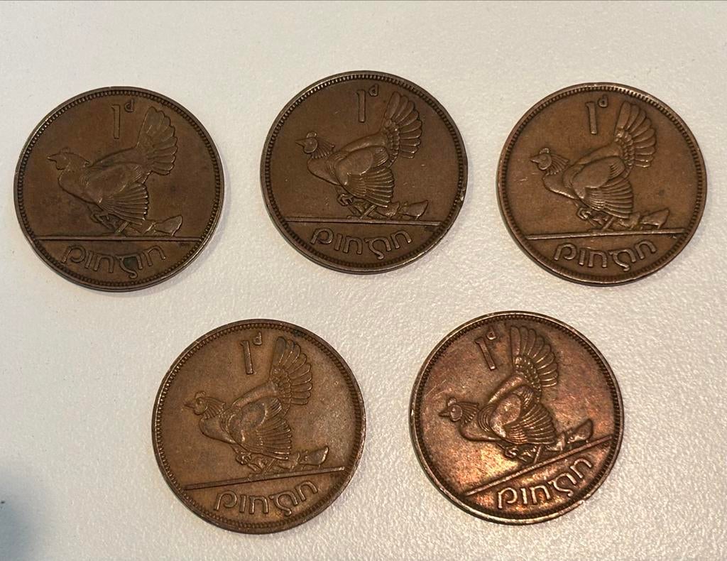 Ierland 1 Penny Collectie - 1937, 1941, 1965, 1942, Ophalen, Overige landen, Losse munt