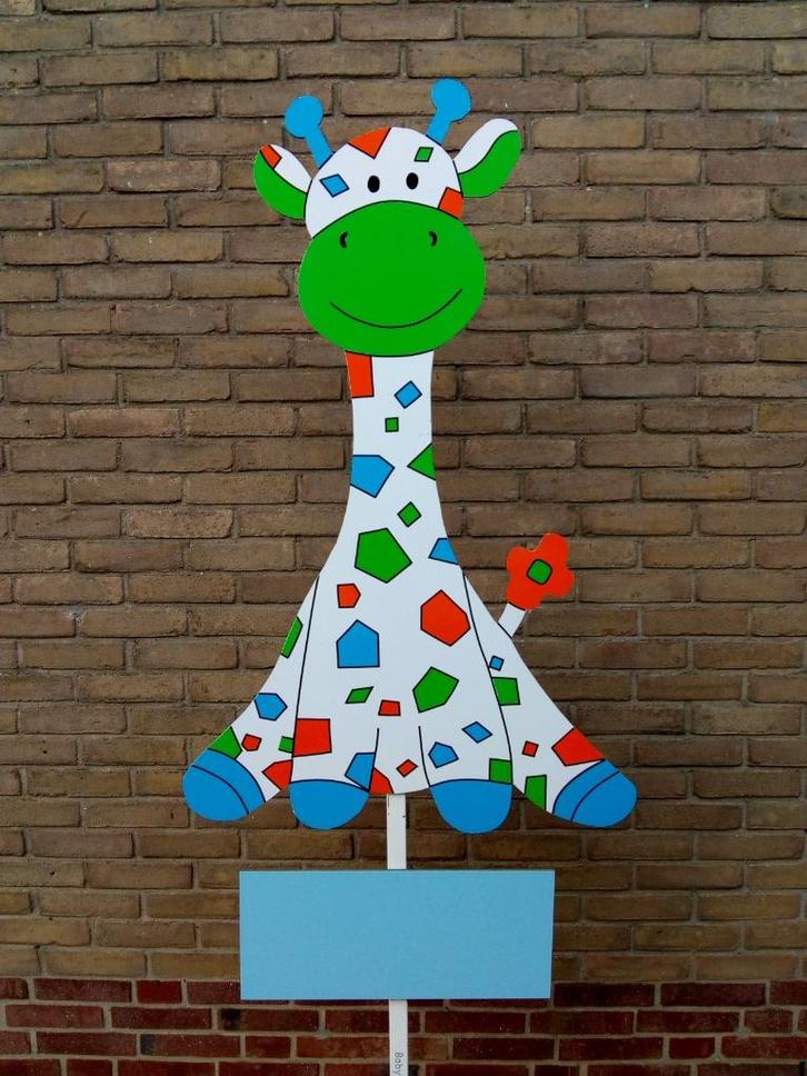 babybordverhuur westervoort, giraf wit blauw geboortebord, Kinderen en Baby's, Kraamcadeaus en Geboorteborden, Nieuw, Geboortebord