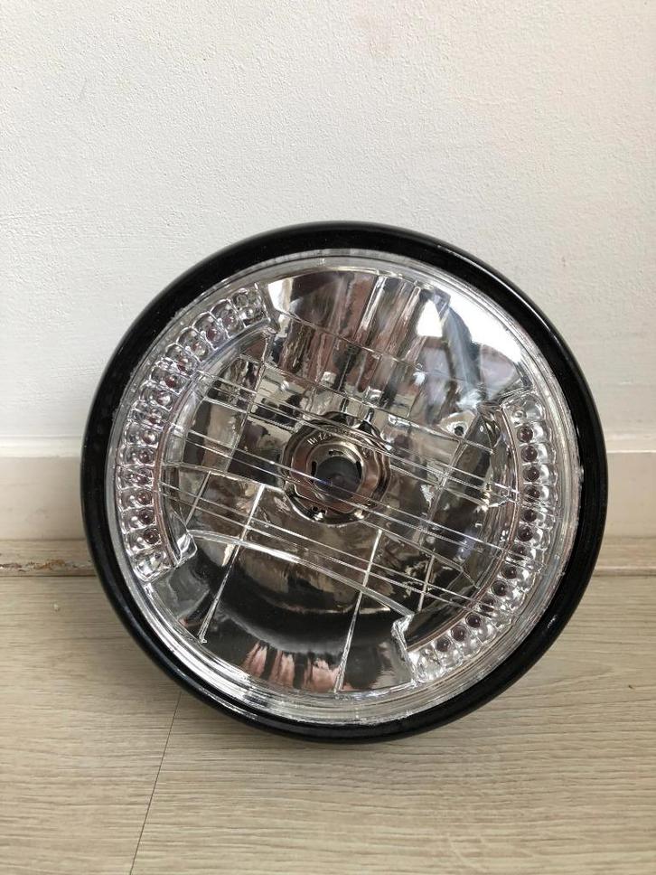 Koplamp + ingebouwde knipperlichten LED Caferacer, Bobber, Motoren, Tuning en Styling, Ophalen of Verzenden
