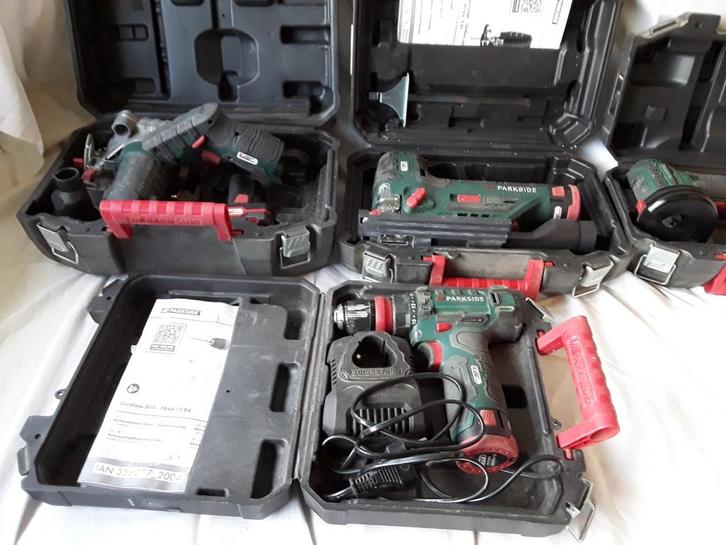 PARKSIDE 4stuks 12v accumachines, Doe-het-zelf en Verbouw, Gereedschap | Handgereedschap, Gebruikt, Ophalen of Verzenden