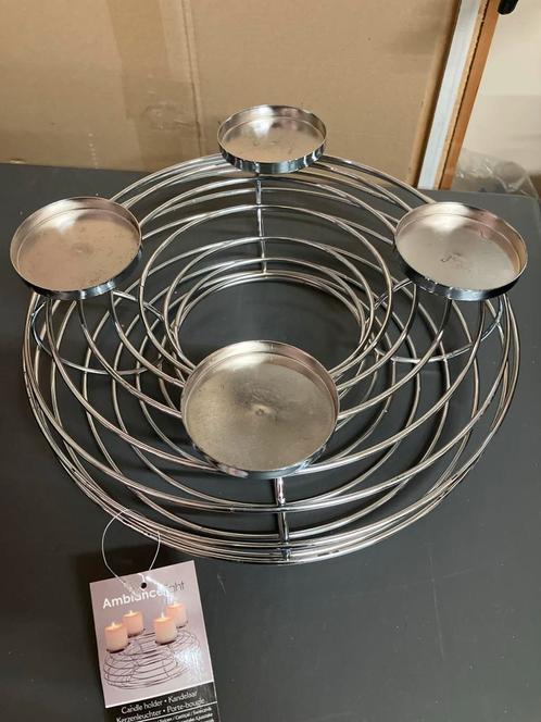 Moderne Metalen Kandelaar voor 4 Kaarsen, Huis en Inrichting, Woonaccessoires | Kandelaars en Kaarsen, Nieuw, Kandelaar, Minder dan 25 cm