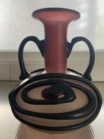 vintage glazen vaas spiraal decoratie, Ophalen of Verzenden