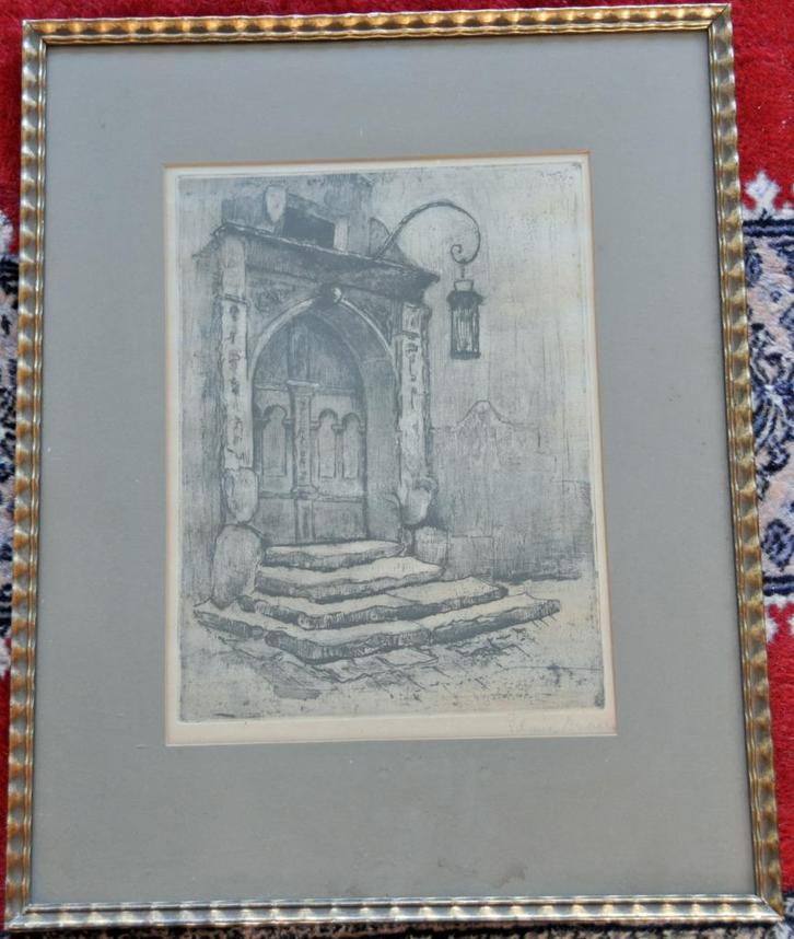 Arie Broere   '' Ingang '', Antiek en Kunst, Kunst | Etsen en Gravures, Ophalen of Verzenden