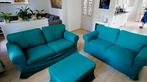 Ikea Ektorp Bankstel 2x2 + Poef - Groen/Grijs - Zeer Goed!, Huis en Inrichting, Banken | Bankstellen, Ophalen, 150 tot 200 cm