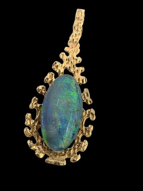 14 karaats Modernistische Hanger met Opaal steen, Sieraden, Tassen en Uiterlijk, Kettinghangers, Zo goed als nieuw, Goud, Goud
