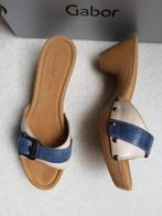 GABOR nieuwe schoenen slippers beige blauw leer maat 7 40,5, Kleding | Dames, Schoenen, Slippers, Blauw, Gabor, Nieuw