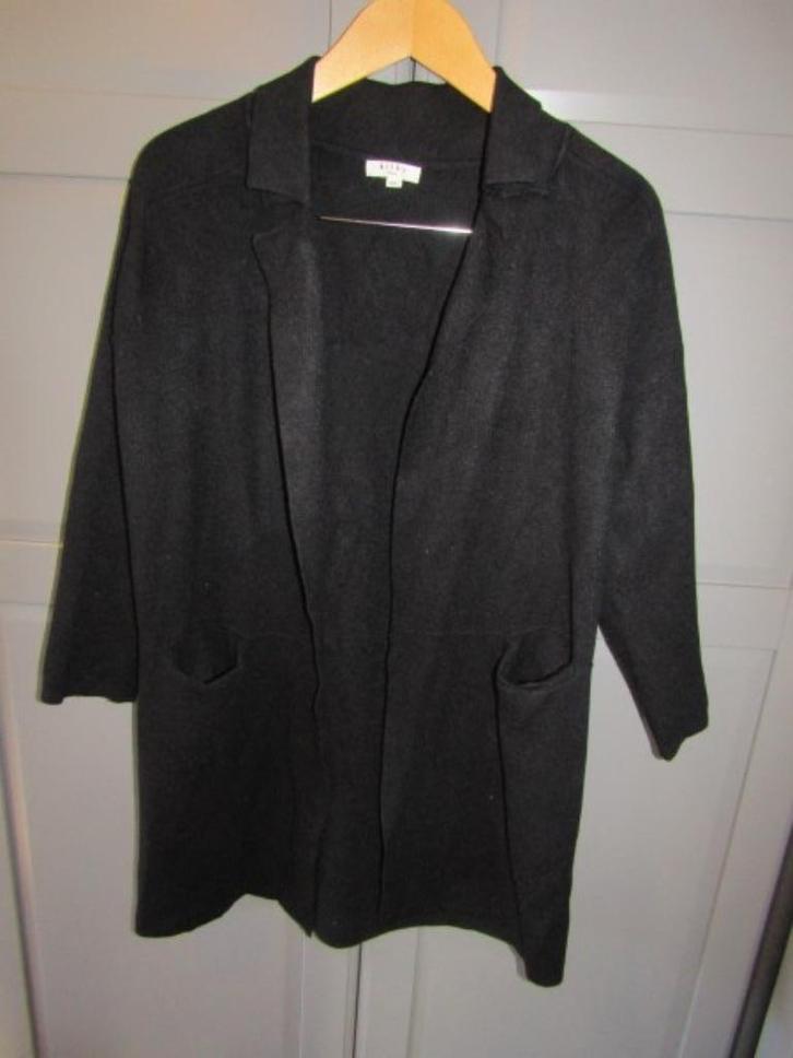 G342 Kilky mt M-L vest dik zwart met wol, Kleding | Dames, Truien en Vesten, Zo goed als nieuw, Maat 38/40 (M), Zwart, Verzenden