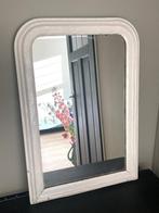 Brocante Franse toog spiegel (wit), Huis en Inrichting, Woonaccessoires | Spiegels, Minder dan 100 cm, Gebruikt, Rechthoekig, 50 tot 75 cm