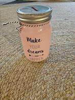 Roze glazen spaarpot, Ophalen of Verzenden, Zo goed als nieuw, Overige materialen, Overige thema's