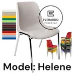 Kantinestoelen Helene. Lichtgrijs. Stapelstoelen kuipstoelen, Marconiweg 10 Zeewolde, Nieuw, Info@everardo.nl, Ophalen of Verzenden
