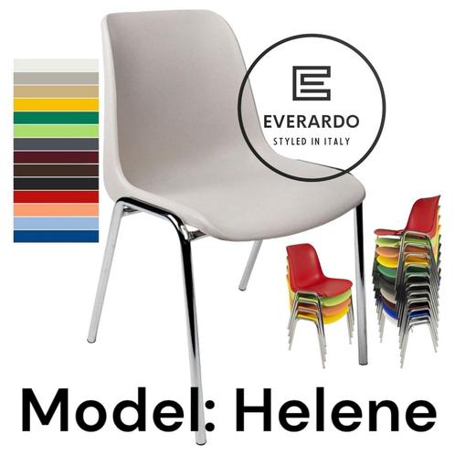 Kantinestoelen Helene. Lichtgrijs. Stapelstoelen kuipstoelen, Huis en Inrichting, Stoelen, Nieuw, Vijf, Zes of meer stoelen, Kunststof