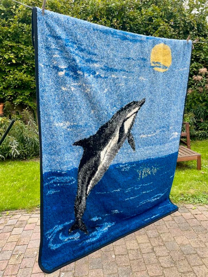 100%scheerwollen deken met dolfijn!, Tuin en Terras, Tuinwanddecoratie, Zo goed als nieuw, Ophalen of Verzenden