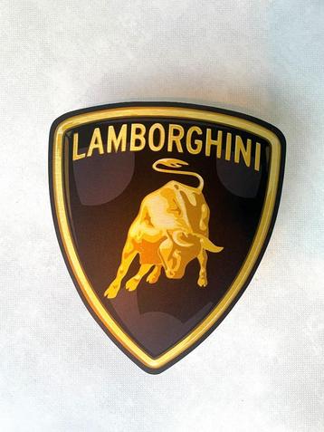 Lamborghini embleem, aluminium, reclamebord, 40cm hoog