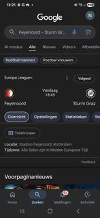 Feyenoord sturm grazz, Tickets en Kaartjes, Sport | Voetbal, Losse kaart, Twee personen, Januari, Europa of Champions League