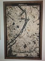 Vintage Plattegrond van Parijs - Ingelijst, Antiek en Kunst, Kunst | Schilderijen | Abstract, Ophalen