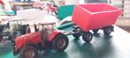 H0LK 0213 MASSEY FERGUSON MET ZIJWAARTSE KIEPAANHANGER 1/87, Hobby en Vrije tijd, Modelauto's | 1:87, Ophalen of Verzenden, Zo goed als nieuw