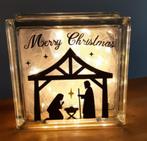 glasblok met sinterklaas of kerst afbeelding met lampjes, Ophalen of Verzenden, Nieuw, Minder dan 25 cm