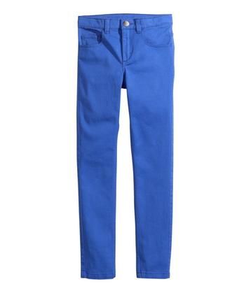 H&M kobaltblauwe broek jeans elastisch twill slim-fit mt 140 beschikbaar voor biedingen