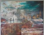 Haven Rotterdam, schilderij olieverf paletmes, nieuw., Antiek en Kunst, Ophalen