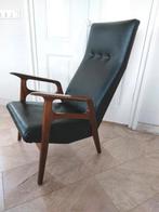 Vintage design fauteuil lounge stoel jaren 50 60 zwart, Huis en Inrichting, Fauteuils, Gebruikt, Minder dan 75 cm, 50 tot 75 cm