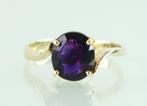 Vintage gouden ring met amethist, Ophalen of Verzenden, Goud, Ring, Met edelsteen