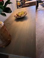 Grote licht groene eikenhouten eettafel, Vijf personen of meer, 150 tot 200 cm, Modern, Rechthoekig