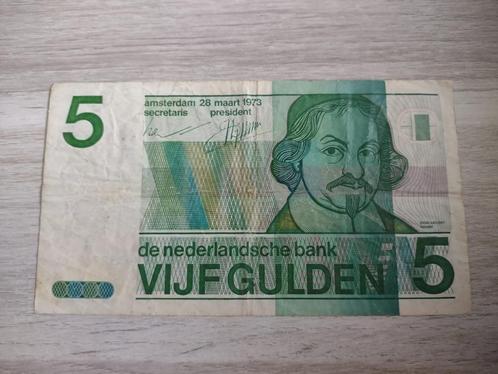 Misdruk biljet 5 gulden Vondel 1973, mist kleur, Postzegels en Munten, Bankbiljetten | Nederland, 5 gulden, Ophalen of Verzenden
