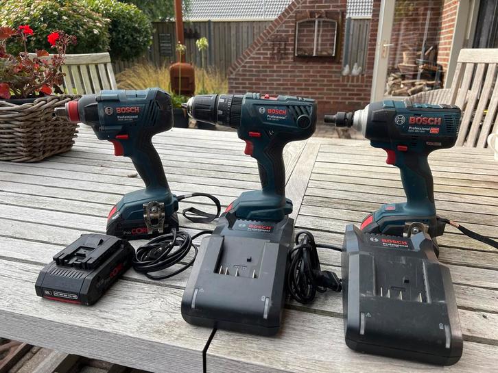 Bosch Accu Boormachines Set, Doe-het-zelf en Verbouw, Gereedschap | Boormachines, Gebruikt, Boor- en Schroefmachine, 600 watt of meer