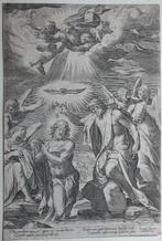 Cornelis Cort n F. Salviati gravure "Johannes & Jezus", 1575, Antiek en Kunst, Kunst | Etsen en Gravures, Ophalen