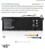 NIEUW! K KYUER AP19B8K batterij voor acer €25,99, Ophalen of Verzenden, Nieuw