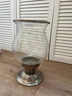 Glazen kandelaar / stolp voor grote kaars, Ophalen of Verzenden, Overige materialen, Minder dan 25 cm