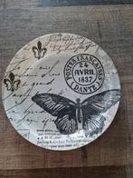 Glazen bordje met vlinder, 13,5 cm, Ophalen, Gebruikt, Glas, Bord(en)