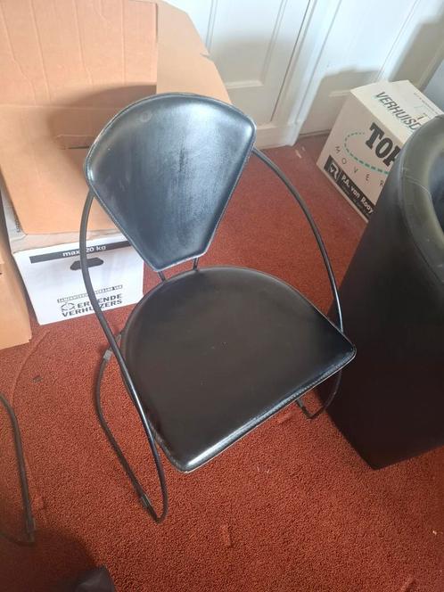 4 zwarte stoelen, Huis en Inrichting, Stoelen, Gebruikt, Zwart, Ophalen