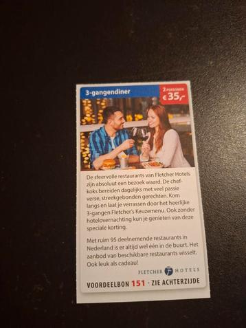 3-gangendiner Fletcher Hotels 2 personen €35 beschikbaar voor biedingen