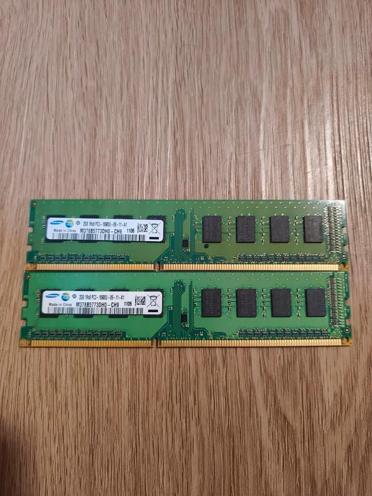 4GB (2x2GB) DDR3 RAM Geheugen, Computers en Software, RAM geheugen, Gebruikt, Desktop, 4 GB, DDR3, Ophalen of Verzenden