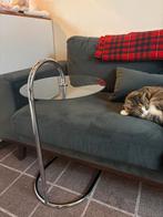 Stijlvolle bijzettafel met glazen blad, Huis en Inrichting, Minder dan 55 cm, Gebruikt, Rond, Glas