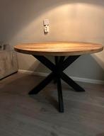 Mooie ronde mango houten eettafel - 120cm, Huis en Inrichting, Tafels | Eettafels, Ophalen, Rond, Zo goed als nieuw, Metaal