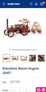 Robotime Steam Engine LKA01 (NIEUWPRIJS 67,95), Hobby en Vrije tijd, Modelbouw | Overige, Ophalen of Verzenden, Nieuw