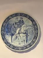 Delfts blauw bord met paard en wagen, Antiek en Kunst, Antiek | Wandborden en Tegels, Ophalen of Verzenden