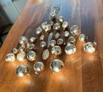 32 Oude Glazen Kerstballen + Piek. Gedecoreerd/effen kerstb., Ophalen