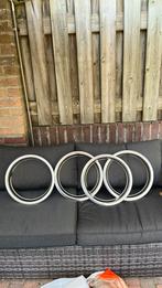 Chromen velgringen wheel trim rings Rostyle MGB 14 inch, Ophalen of Verzenden, Gebruikt, Voor, Motorkap