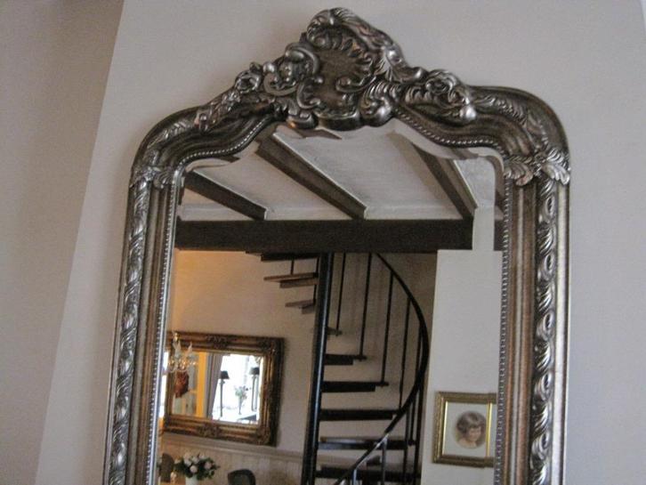 "Barok" Chique Kwaliteits Kuifspiegel "Facet" Zilver/Brons, Huis en Inrichting, Woonaccessoires | Spiegels, Zo goed als nieuw