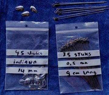 45 Indiana spinnerbladen van 14 mm & 75 spinstangetjes 0,5mm beschikbaar voor biedingen