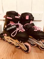 Zwart roze verstelbare skeelers 33-37, Sport en Fitness, Skeelers, Overige merken, Verstelbaar, Inline skates 4 wielen, Gebruikt