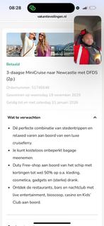 3 dagen new castle, Tickets en Kaartjes, Twee personen, Overige soorten