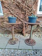 Twee Gietijzeren Zuilen met Schaal, Ophalen of Verzenden, Rond, Metaal, Minder dan 30 cm