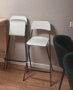 2x Ikea Franklin Opklapbare Barkruk Wit, Huis en Inrichting, Barkrukken, 2 krukken, Ophalen of Verzenden, Gebruikt, 60 tot 90 cm
